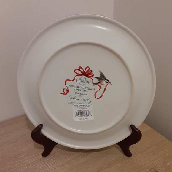 LENOX NWT Winter Greetings Everyday chickadee salad plate - Picture 4 of 6